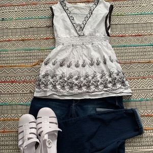 White embroidered top